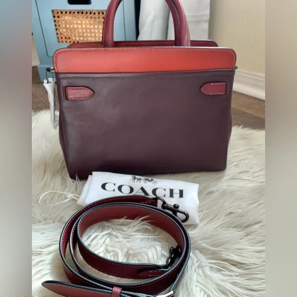 Coach Tate Carryall 29 Satchel Oxblood Multi Pewter - Picture 9 of 17
